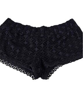 BONGO Retro Vintage 2000's Lace Black Short Shorts, Fully Lined, Size M